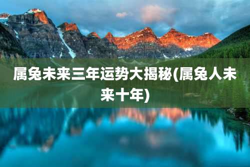 属兔未来三年运势大揭秘(属兔人未来十年)