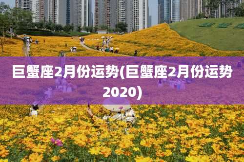巨蟹座2月份运势(巨蟹座2月份运势2020)