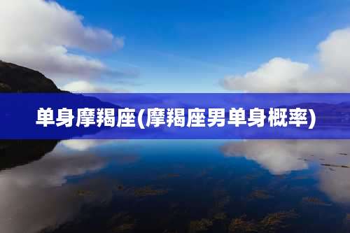 单身摩羯座(摩羯座男单身概率)