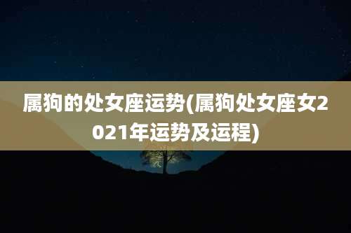 属狗的处女座运势(属狗处女座女2021年运势及运程)