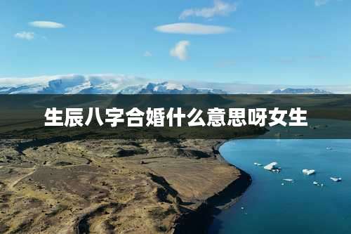 生辰八字合婚什么意思呀女生