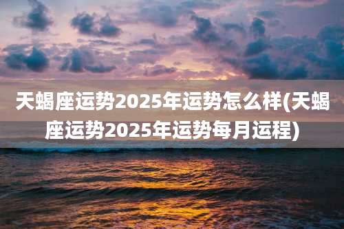 天蝎座运势2025年运势怎么样(天蝎座运势2025年运势每月运程)