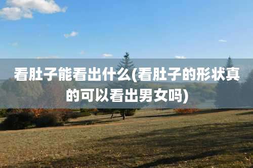 看肚子能看出什么(看肚子的形状真的可以看出男女吗)