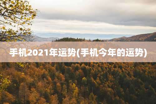手机2021年运势(手机今年的运势)