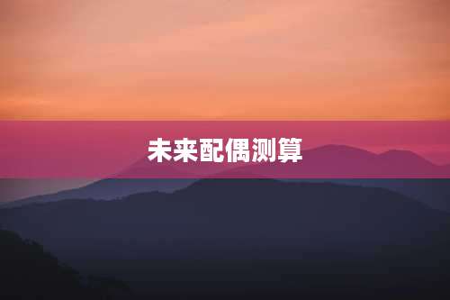 未来配偶测算