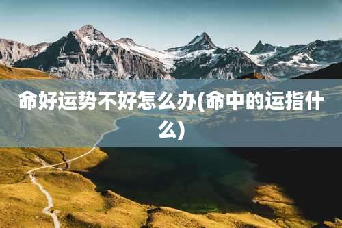 命好运势不好怎么办(命中的运指什么)