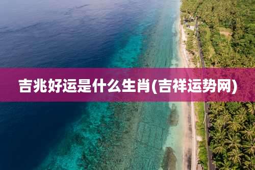 吉兆好运是什么生肖(吉祥运势网)