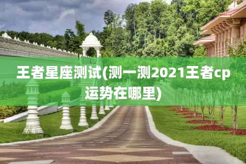 王者星座测试(测一测2021王者cp运势在哪里)