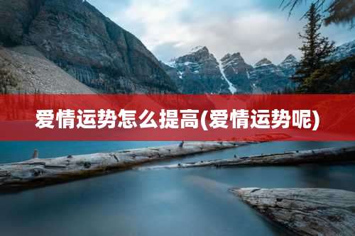 爱情运势怎么提高(爱情运势呢)