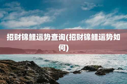 招财锦鲤运势查询(招财锦鲤运势如何)