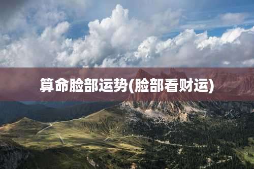 算命脸部运势(脸部看财运)