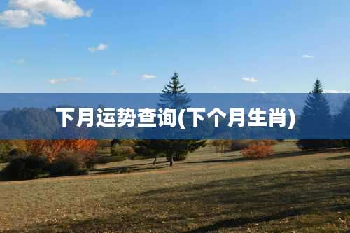 下月运势查询(下个月生肖)