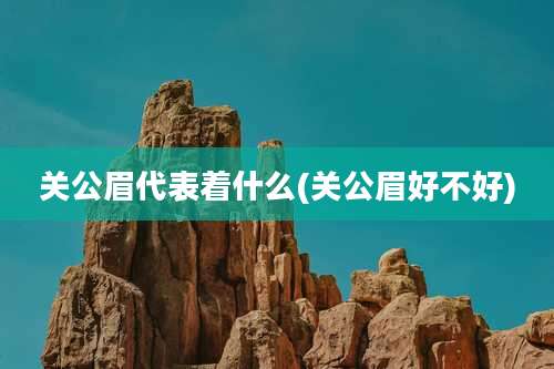 关公眉代表着什么(关公眉好不好)