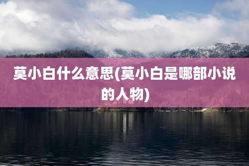 莫小白什么意思(莫小白是哪部小说的人物)