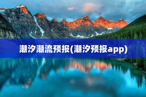 潮汐潮流预报(潮汐预报app)