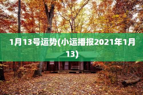 1月13号运势(小运播报2021年1月13)