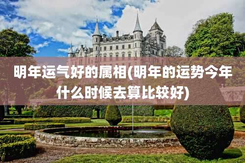 明年运气好的属相(明年的运势今年什么时候去算比较好)
