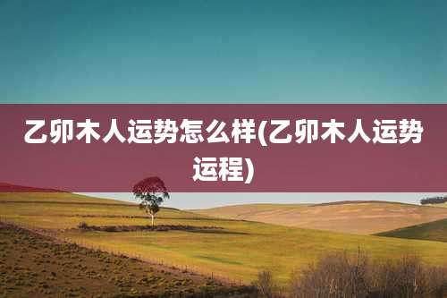 乙卯木人运势怎么样(乙卯木人运势运程)