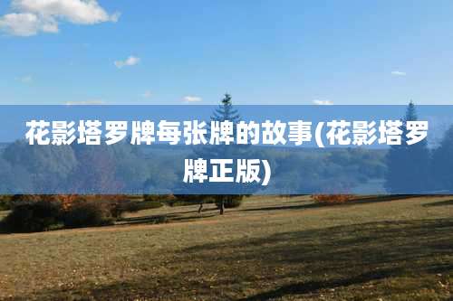 花影塔罗牌每张牌的故事(花影塔罗牌正版)