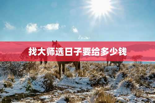 找大师选日子要给多少钱