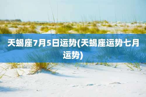 天蝎座7月5日运势(天蝎座运势七月运势)