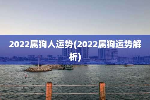 2022属狗人运势(2022属狗运势解析)