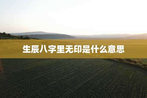 生辰八字里无印是什么意思