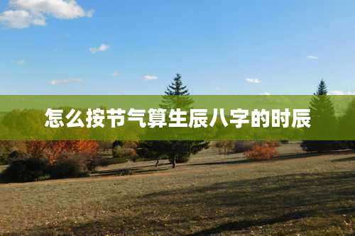 怎么按节气算生辰八字的时辰