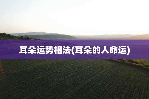 耳朵运势相法(耳朵的人命运)