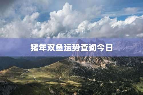 猪年双鱼运势查询今日