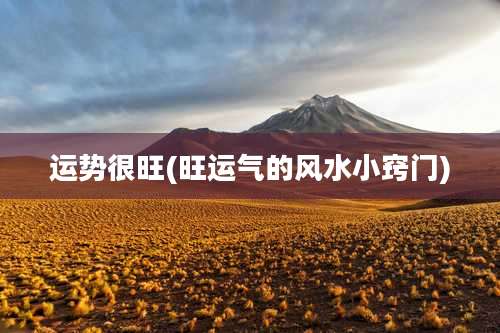 运势很旺(旺运气的风水小窍门)