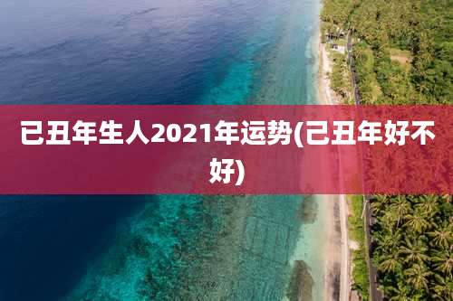 已丑年生人2021年运势(己丑年好不好)