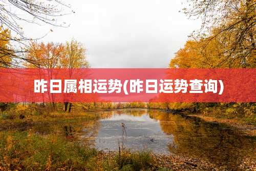 昨日属相运势(昨日运势查询)