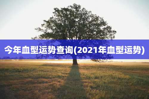 今年血型运势查询(2021年血型运势)