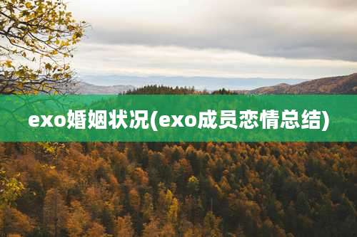 exo婚姻状况(exo成员恋情总结)