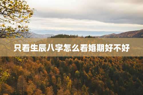只看生辰八字怎么看婚期好不好