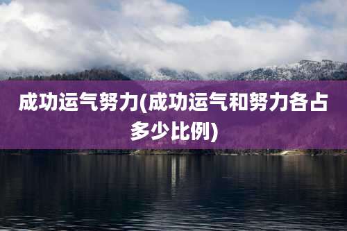 成功运气努力(成功运气和努力各占多少比例)