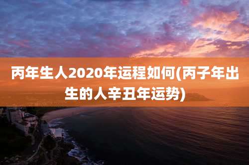 丙年生人2020年运程如何(丙子年出生的人辛丑年运势)