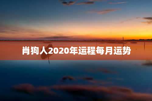 肖狗人2020年运程每月运势