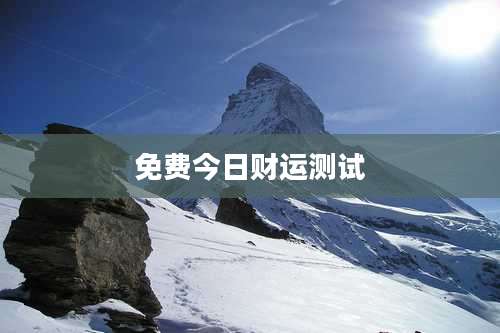 免费今日财运测试