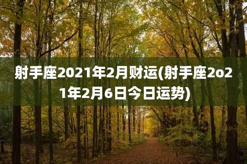 射手座2021年2月财运(射手座2o21年2月6日今日运势)