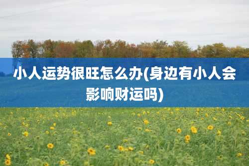 小人运势很旺怎么办(身边有小人会影响财运吗)