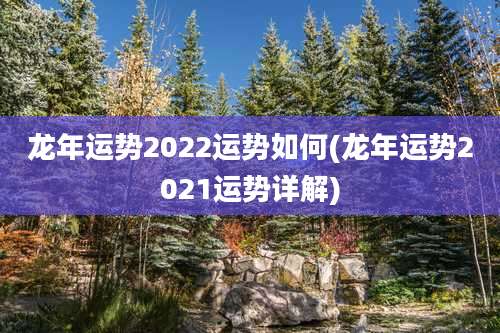 龙年运势2022运势如何(龙年运势2021运势详解)