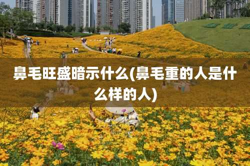 鼻毛旺盛暗示什么(鼻毛重的人是什么样的人)