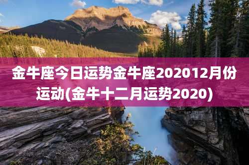 金牛座今日运势金牛座202012月份运动(金牛十二月运势2020)