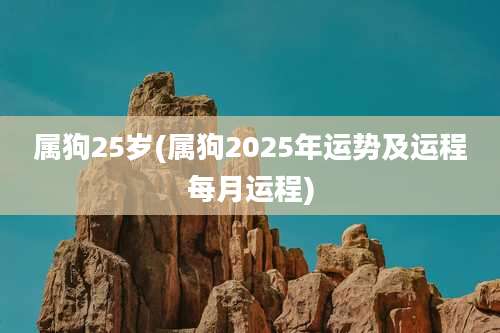 属狗25岁(属狗2025年运势及运程每月运程)