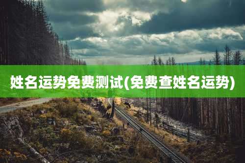 姓名运势免费测试(免费查姓名运势)