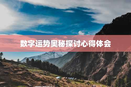 数字运势奥秘探讨心得体会