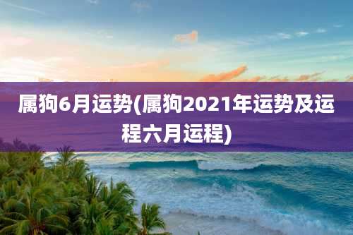 属狗6月运势(属狗2021年运势及运程六月运程)