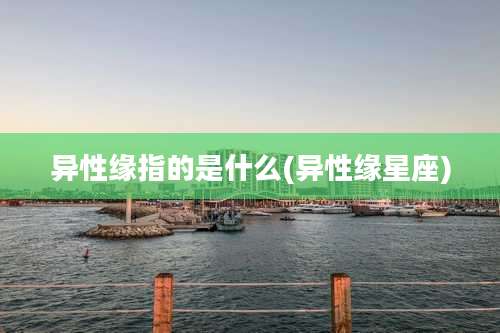 异性缘指的是什么(异性缘星座)